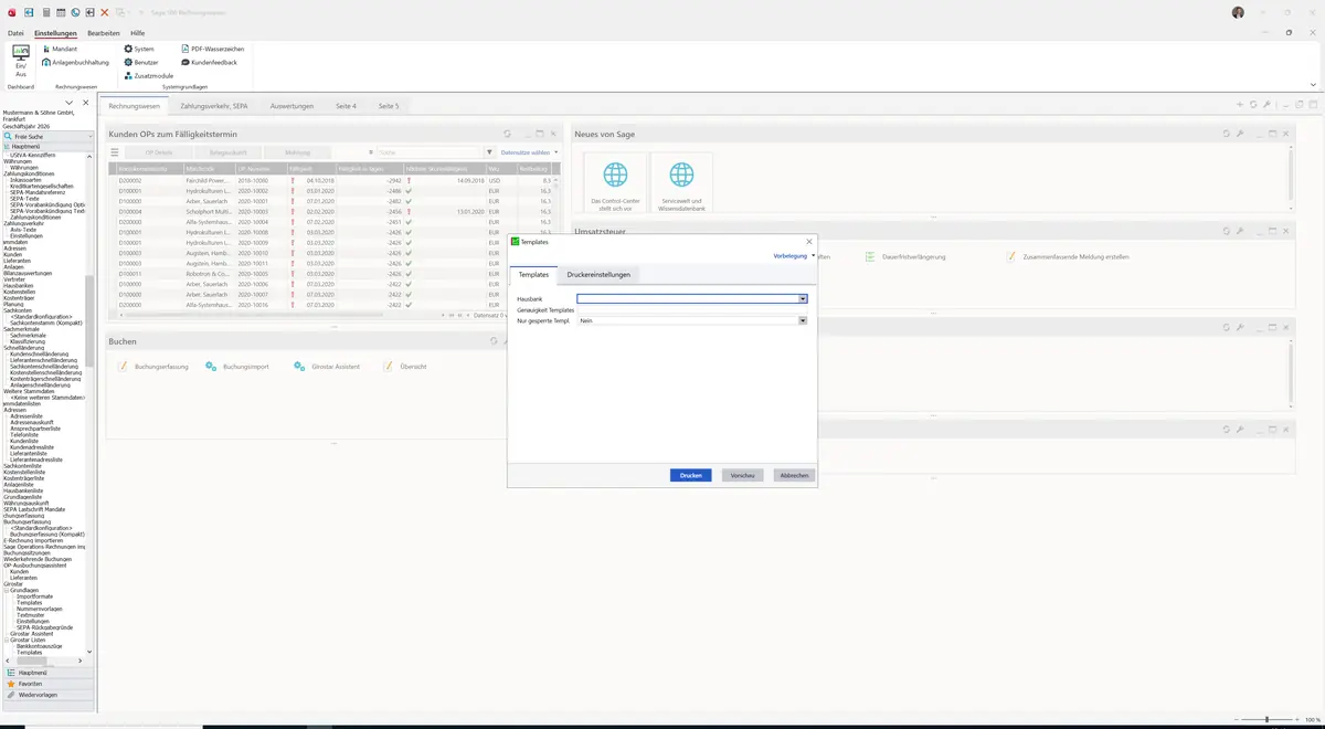 Sage 100 9.0.5.11 Templates (Girostar Listen): Maske Templates