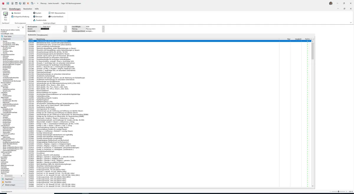 Sage 100 9.0.5.11 Planung: Maske Planung - keine Auswahl