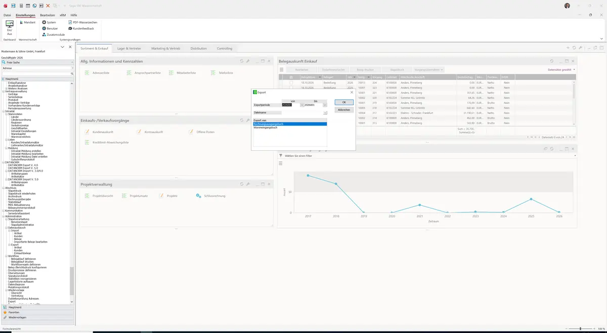 Sage 100 9.0.5.11 Export: Maske Export