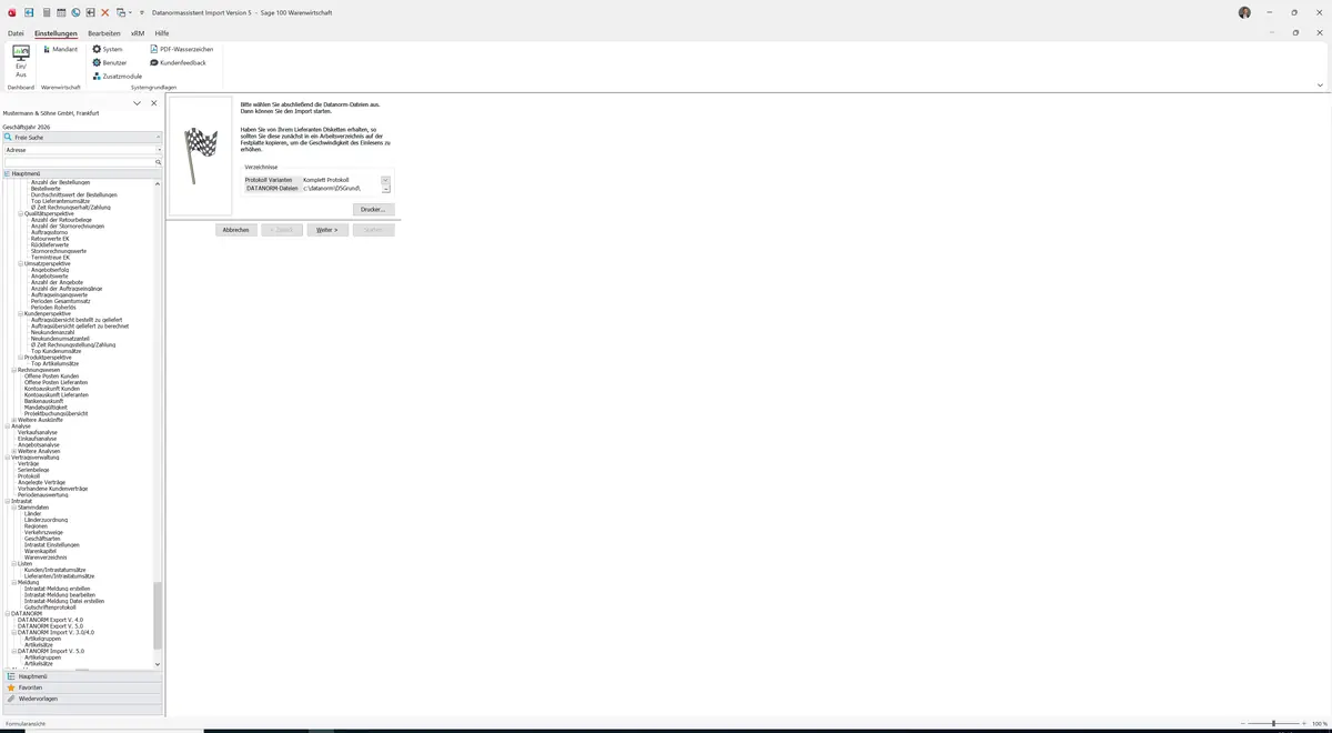 Sage 100 9.0.5.11 Datanormassistent Import Version 5 (Artikelsätze): Assistent: Abschluss