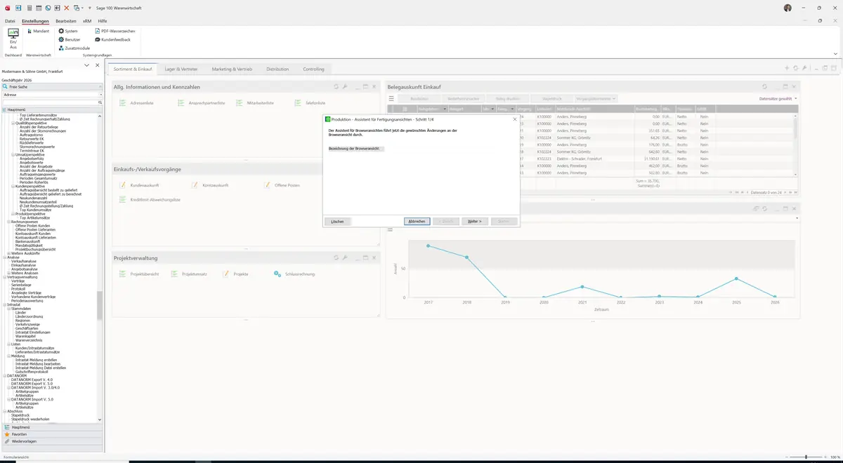 Sage 100 9.0.5.11 Produktion - Assistent für Fertigungsansichten: Assistent: Abschlussseite