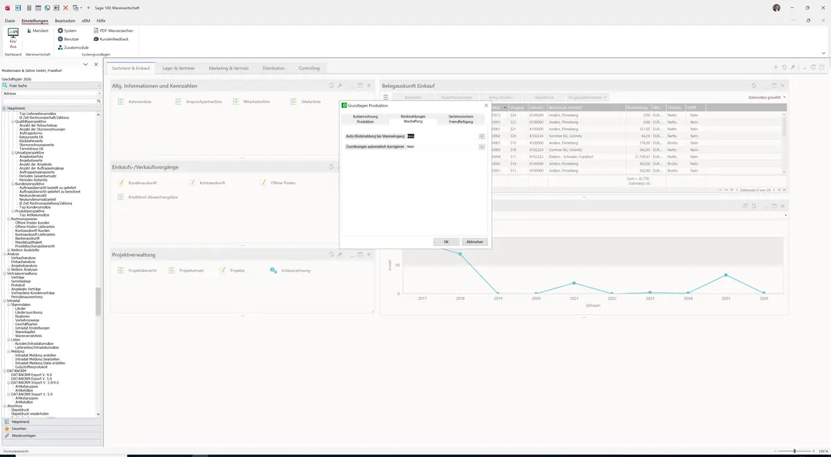 Sage 100 9.0.5.11 Grundlagen Produktion: Register Beschaffung