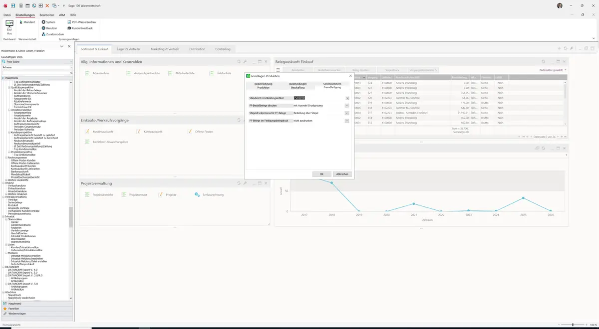 Sage 100 9.0.5.11 Grundlagen Produktion: Register Fremdfertigung