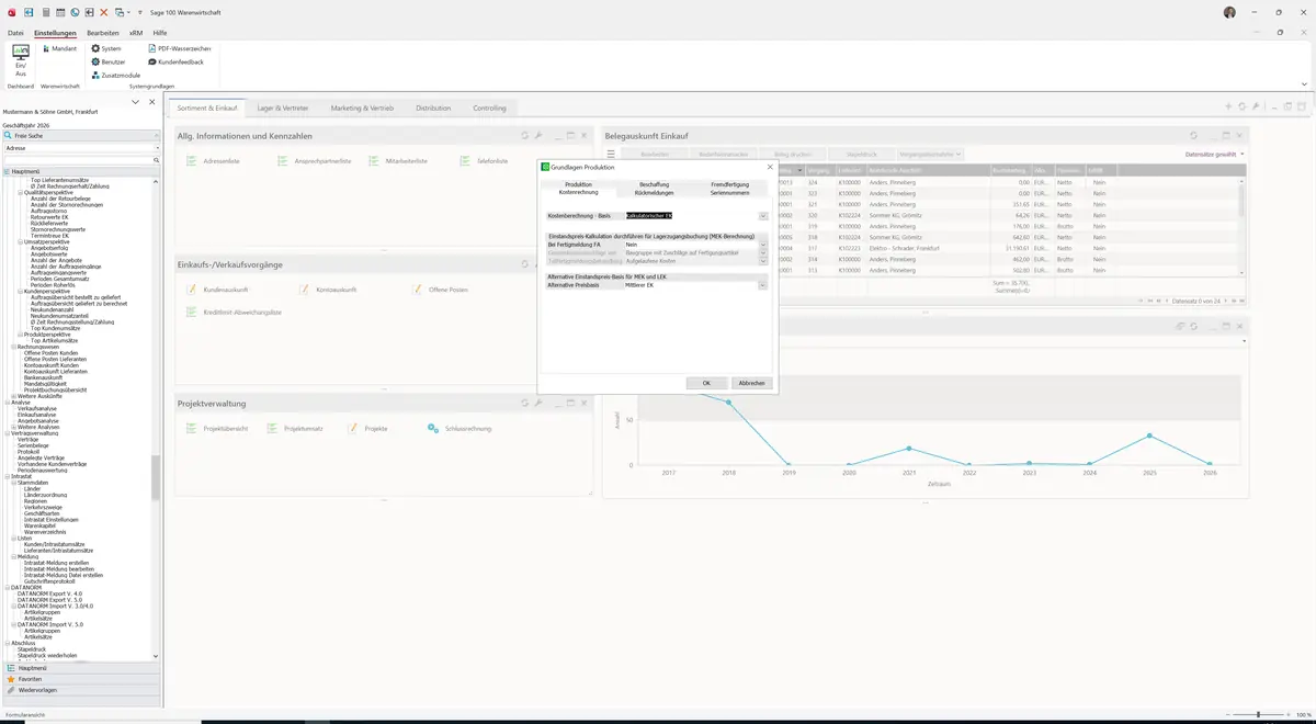 Sage 100 9.0.5.11 Grundlagen Produktion: Register Kostenrechnung