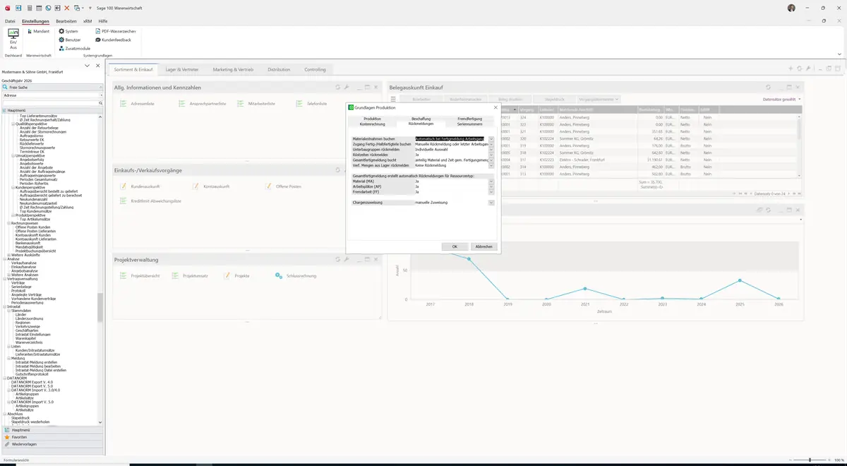 Sage 100 9.0.5.11 Grundlagen Produktion: Register Rückmeldungen