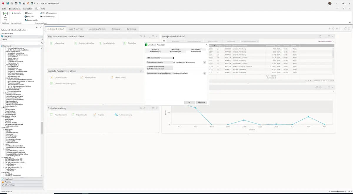 Sage 100 9.0.5.11 Grundlagen Produktion: Register Seriennummern