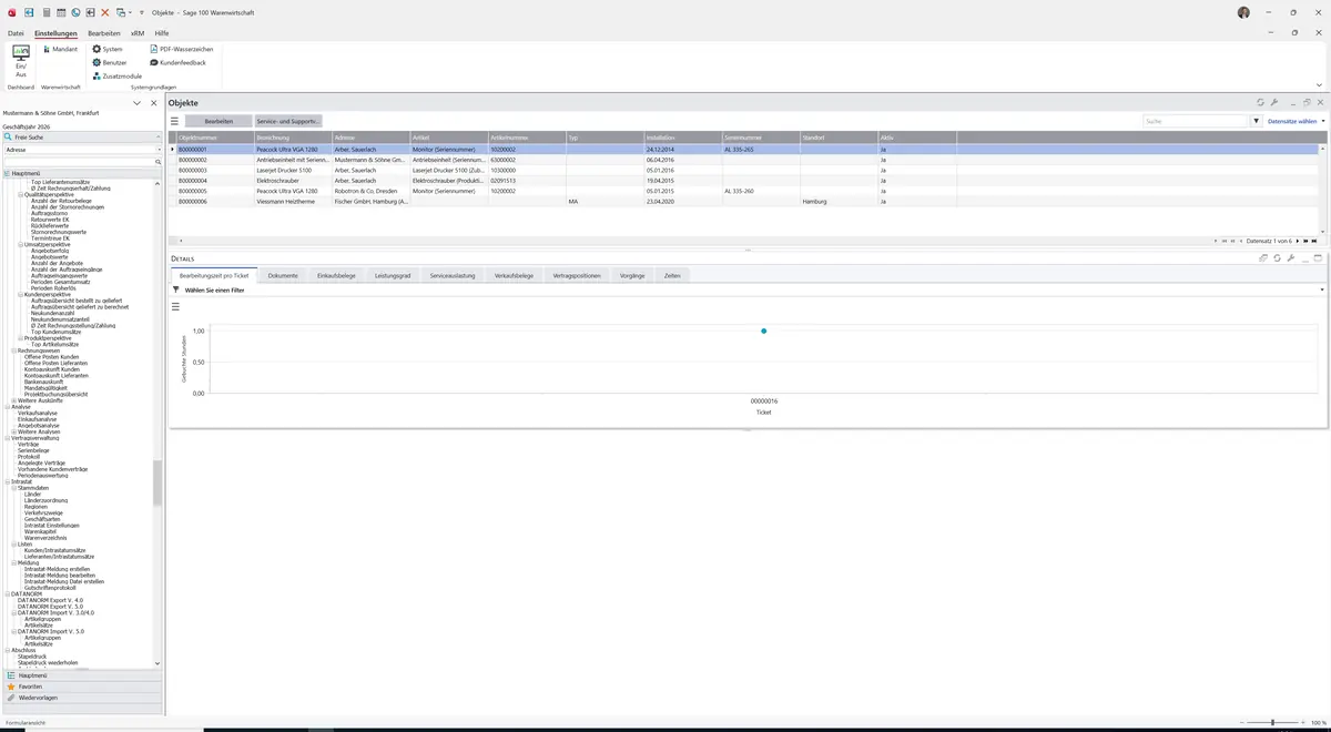 Sage 100 9.0.5.11 Objekte (Cockpit): Datensatz geladen
