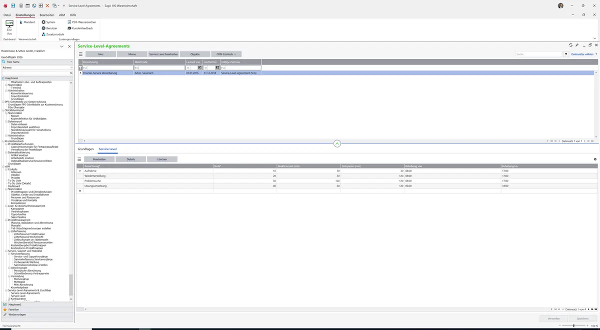 Sage 100 9.0.5.11 Service-Level-Agreements: Register Service Level