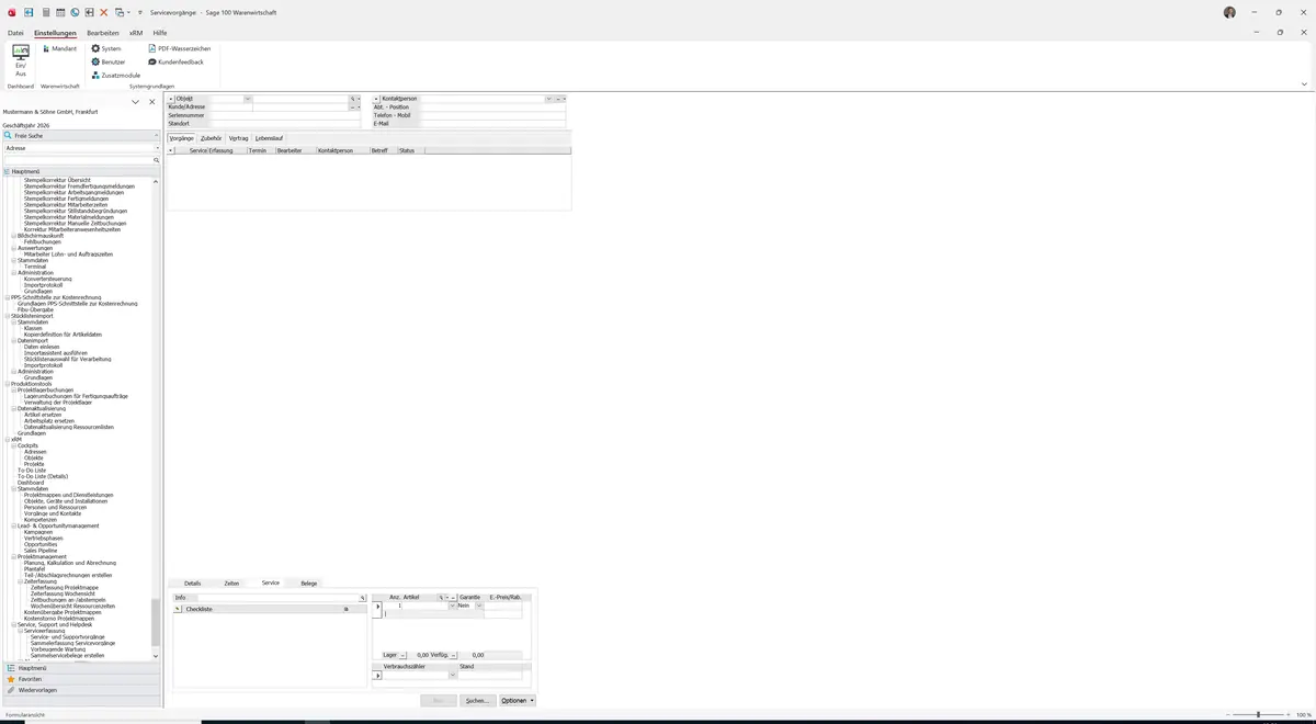 Sage 100 9.0.5.11 Service- und Supportvorgänge: Register Service