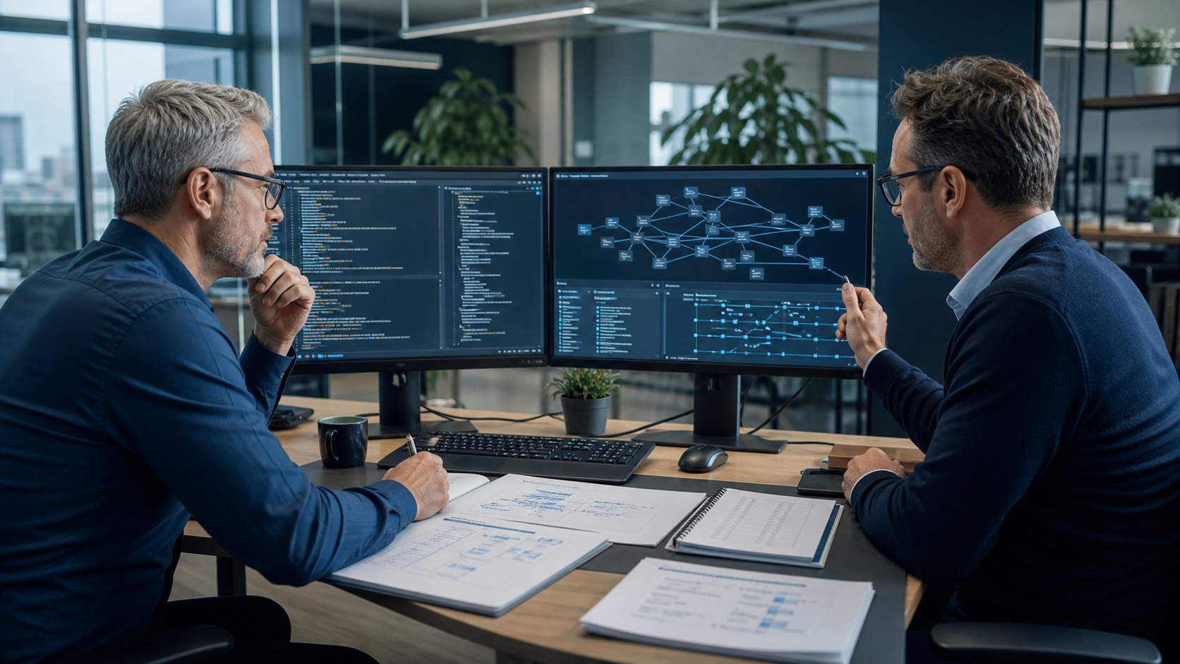 Softwarearchitekten analysieren Quellcode und Abhängigkeiten einer bestehenden Sage-100-Lösung